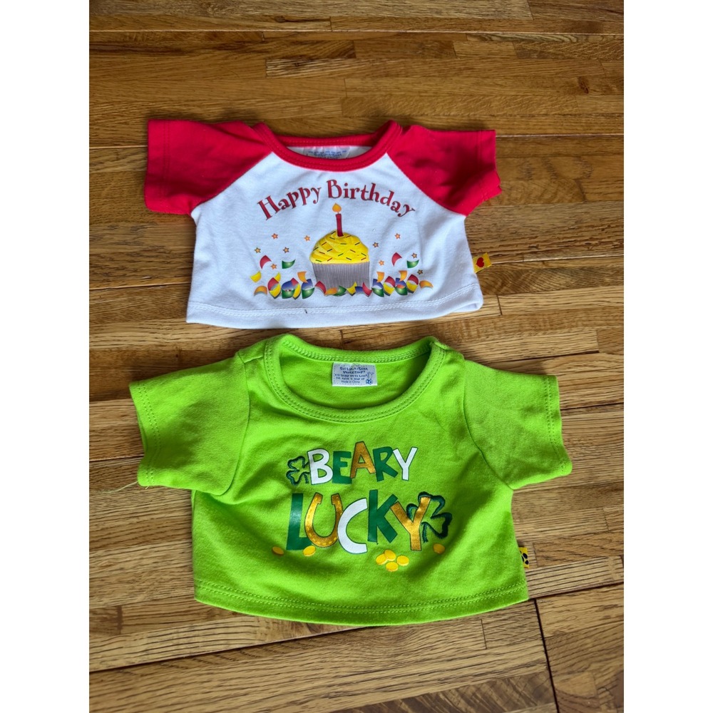 Build a Bear Workshop 2 Piece Outfit Happy Birthday Beary Lucky Shirts